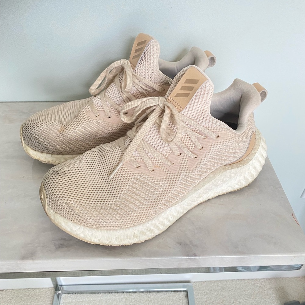 Size 7 Womens - adidas AlphaBoost. Beige, Nude Tan - Picture 2 of 5